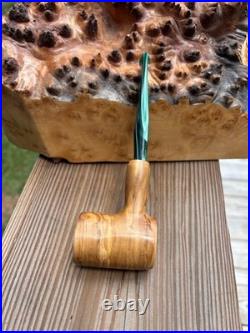 Olive burl wood Poker tobacco pipe