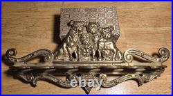 Original Bulldogs Cast Brass Wall Mount For Tobacco Smoking Pipes Holds 6 RARE