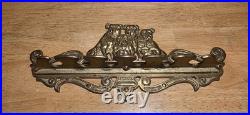 Original Bulldogs Cast Brass Wall Mount For Tobacco Smoking Pipes Holds 6 RARE