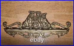Original Bulldogs Cast Brass Wall Mount For Tobacco Smoking Pipes Holds 6 RARE
