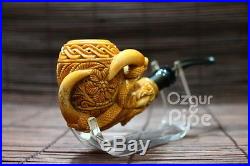 Ornament Floral Apple Pipe In Wild Eagle's Claw Meerschaum Smoking Tobacco Pipe