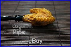 Ornament Floral Apple Pipe In Wild Eagle's Claw Meerschaum Smoking Tobacco Pipe