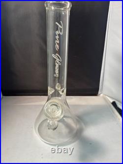 PURE Glass Water Pipe Bong Clear Glass Tobacco Pipe with PURE GLASS ETCHED 12