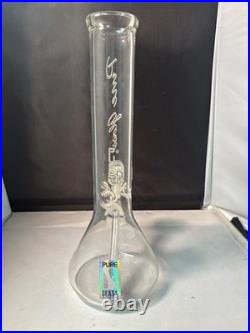 PURE Glass Water Pipe Bong Clear Glass Tobacco Pipe with PURE GLASS ETCHED 12