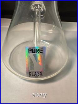 PURE Glass Water Pipe Bong Clear Glass Tobacco Pipe with PURE GLASS ETCHED 12