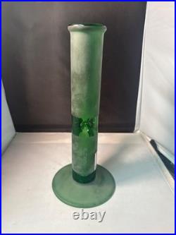 PURE Glass Water Pipe Bong FROSTED GREEN Glass Tobacco Pipe 12 TALL