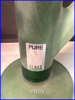 PURE Glass Water Pipe Bong FROSTED GREEN Glass Tobacco Pipe 12 TALL
