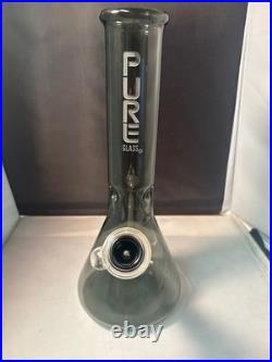 PURE Glass Water Pipe Bong Glass Tobacco Pipe SMOKE COLOR ETCHED PURE 12 TALL