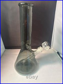 PURE Glass Water Pipe Bong Glass Tobacco Pipe SMOKE COLOR ETCHED PURE 12 TALL