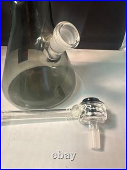 PURE Glass Water Pipe Bong Glass Tobacco Pipe SMOKE COLOR ETCHED PURE 12 TALL