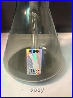 PURE Glass Water Pipe Bong Glass Tobacco Pipe SMOKE COLOR ETCHED PURE 12 TALL