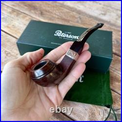 P-LIP Peterson Aran Smooth Nickel Mount Bent Bulldog (80s) P-Lip Tobacco Pipe