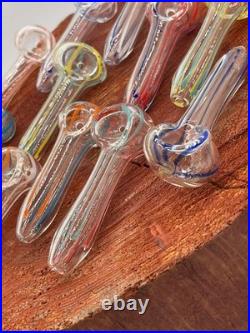 Pack of 24 mini size 3' Glass Tobacco Smoking Pipe Assorted Color