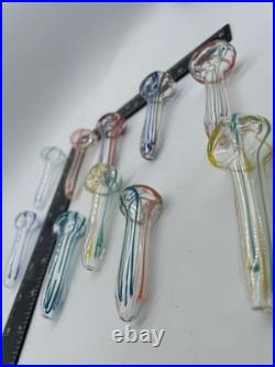 Pack of 24 mini size 3' Glass Tobacco Smoking Pipe Assorted Color