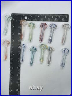 Pack of 24 mini size 3' Glass Tobacco Smoking Pipe Assorted Color