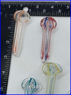 Pack of 24 mini size 3' Glass Tobacco Smoking Pipe Assorted Color