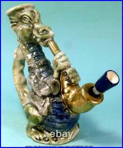 Pete Magic Saxophone Dragon Ceramic Rumph Water Hookah Tobacco Pipe, #1867 USA