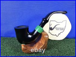 Peterson 2024 St. Patrick's Ebony Green Ferrule 305 Unsmoked Briar Tobacco Pipe