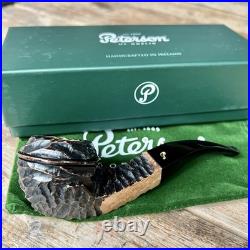 Peterson Aran Rusticated Bent Bulldog (80s) Fishtail Tobacco Pipe NEW