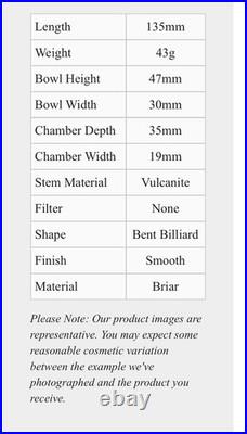 Peterson Aran Smooth (338) Fishtail Tobacco Pipe Brand New in the Box