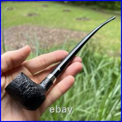 Peterson Churchwarden Black Sandblasted Barrel Fishtail Tobacco Pipe New