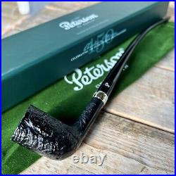 Peterson Churchwarden Sandblasted Dublin Fishtail Tobacco Pipe New