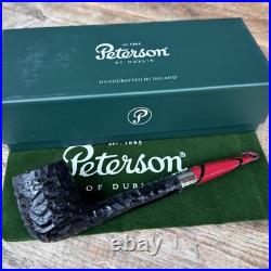 Peterson Dracula Rusticated Canadian (264) Fishtail Tobacco Pipe New