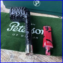 Peterson Dracula Rusticated Canadian (264) Fishtail Tobacco Pipe New