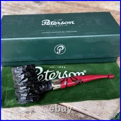 Peterson Dracula Rusticated Poker (701) Fishtail Tobacco Pipe New