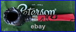 Peterson Dracula Rusticated Poker (701) Fishtail Tobacco Pipe New