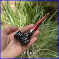 Peterson Dracula Rusticated Poker (701) Fishtail Tobacco Pipe New