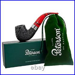 Peterson Dracula Sandblasted XL90 Fishtail, Bent Billiard Tobacco Pipe, 3mm