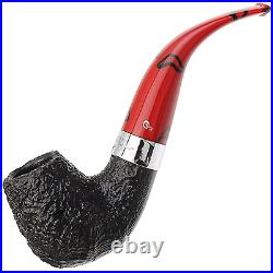 Peterson Dracula Sandblasted XL90 Fishtail, Bent Billiard Tobacco Pipe, 3mm