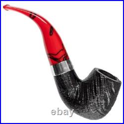 Peterson Dracula Sandblasted XL90 Fishtail, Bent Billiard Tobacco Pipe, 3mm