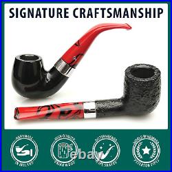 Peterson Dracula Sandblasted XL90 Fishtail, Bent Billiard Tobacco Pipe, 3mm