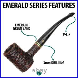 Peterson Emerald 701, P-Lip, Poker Tobacco Pipe, Vulcanite Stem, 3mm