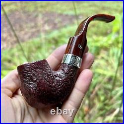 Peterson Irish Harp Sandblasted Bent Billiard (X220) Tobacco Pipe New