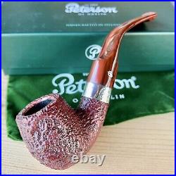 Peterson Irish Harp Sandblasted Bent Billiard (XL90) Fishtail Tobacco Pipe New