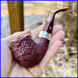 Peterson Irish Harp Sandblasted Bent Billiard (XL90) Fishtail Tobacco Pipe New