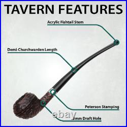 Peterson Pipes Tavern Rusticated, Rhodesian, Semi Churchwarden, 3mm Tobacco Pipe