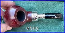 Peterson Red Sterling Spigot Smooth Bent Apple (XL02) Fishtail Tobacco Pipe NEW
