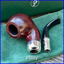 Peterson Red Sterling Spigot Smooth Bent Apple (XL02) Fishtail Tobacco Pipe NEW