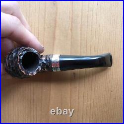 Peterson Short Rusticated Bent Billiard (230) Fishtail Tobacco Pipe New