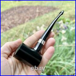 Peterson Speciality Ebony Silver Mounted Tankard P-Lip Tobacco Pipe New