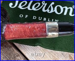 Peterson Speciality Nickel Mounted Billiard Fishtail Tobacco Pipe New