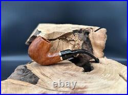 Peterson's Flame-Grain 221 Smooth Finish Bent Billiard Shaped Smoking Pipe