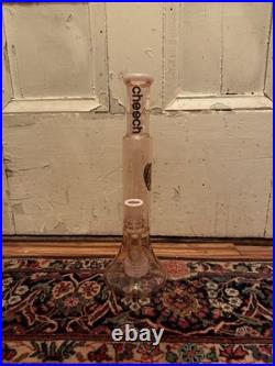 Pink Cheech Glass Straight Tube Waterpipe Smoking Bong