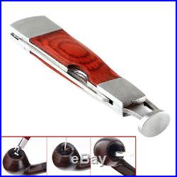 Pipe Cleaning Tool 3in1 Red Wood Tobacco Smoking Stainless Steel US SELLER