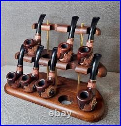 Pipe Stand for 9 Smoking Bowls Wooden Pipe Holder Tobacco Pipe Rack