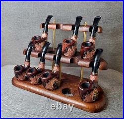 Pipe Stand for 9 Smoking Bowls Wooden Pipe Holder Tobacco Pipe Rack